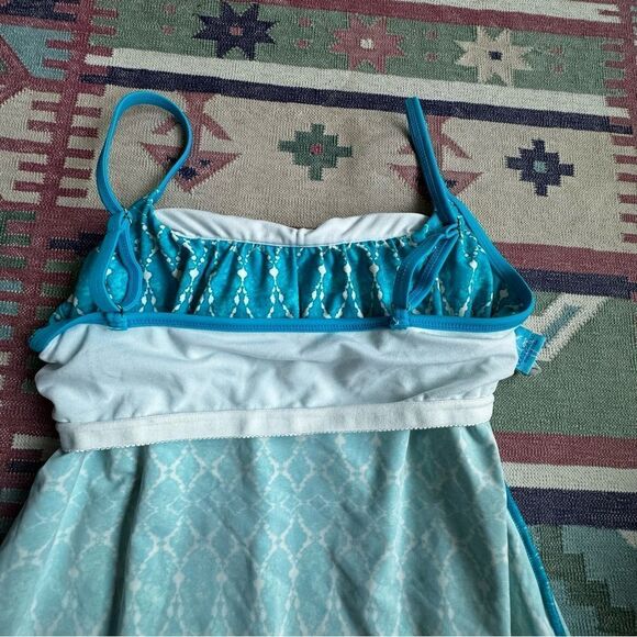 Ocean Avenue Swimwear Tankini Turquoise Blue White SZ M - Picture 5 of 15